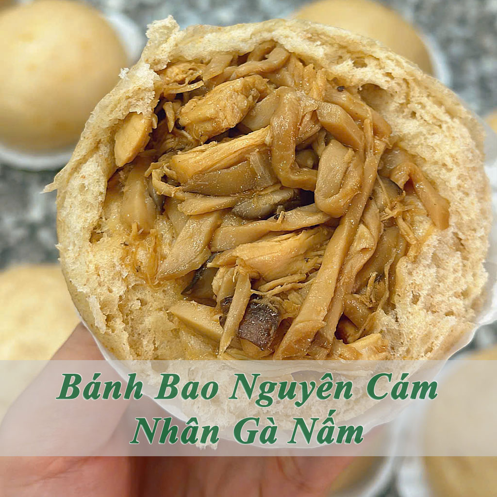Bánh Bao Nguyên Cám Gà Nấm