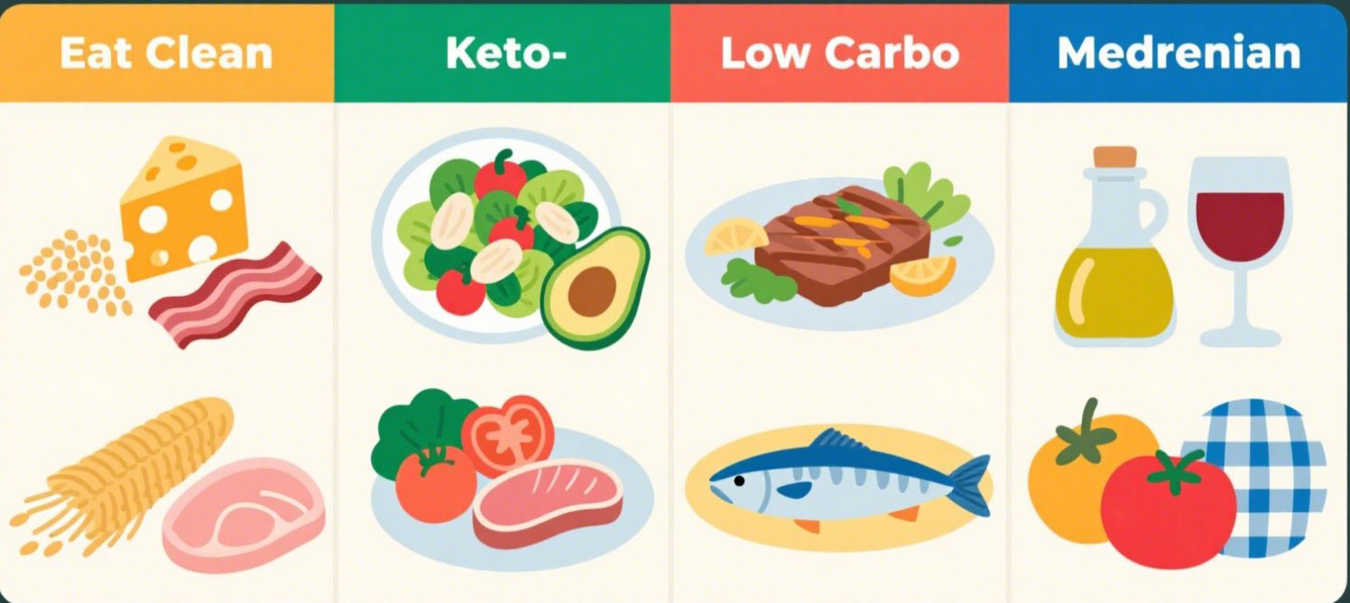 So sánh Eat Clean và các chế độ ăn kiêng khác